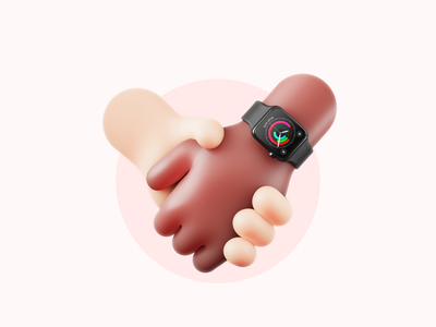 Do we hold hands or something? 🥰– 3D Illustration hands apple apple watch 3d art simple minimal character design cute love valentine day valentine blender render clean illustration design 3d illustration 3d graphic 3d